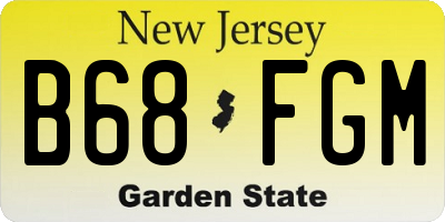 NJ license plate B68FGM