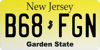 NJ license plate B68FGN