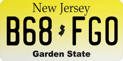 NJ license plate B68FGO