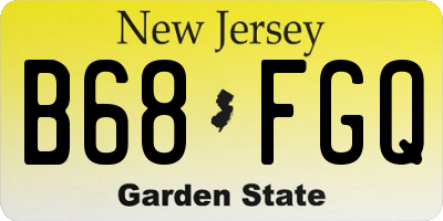 NJ license plate B68FGQ