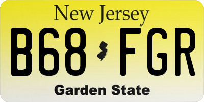 NJ license plate B68FGR