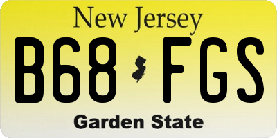 NJ license plate B68FGS