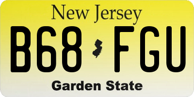 NJ license plate B68FGU