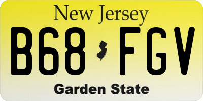 NJ license plate B68FGV