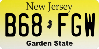 NJ license plate B68FGW