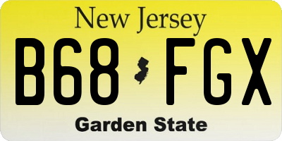 NJ license plate B68FGX