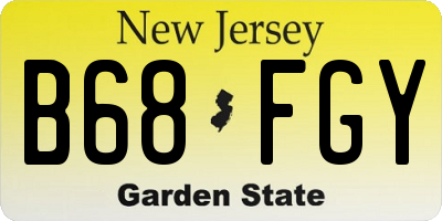 NJ license plate B68FGY