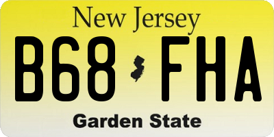 NJ license plate B68FHA