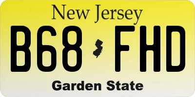 NJ license plate B68FHD