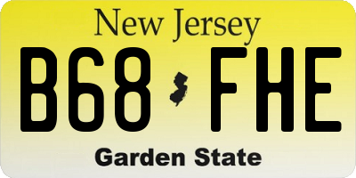 NJ license plate B68FHE