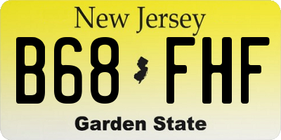 NJ license plate B68FHF