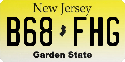 NJ license plate B68FHG