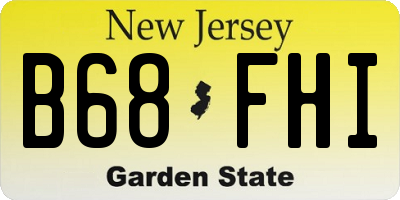 NJ license plate B68FHI