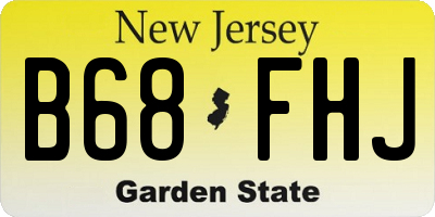 NJ license plate B68FHJ