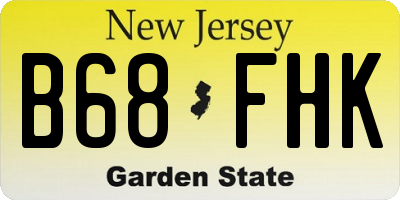 NJ license plate B68FHK