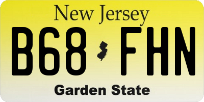 NJ license plate B68FHN