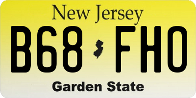 NJ license plate B68FHO