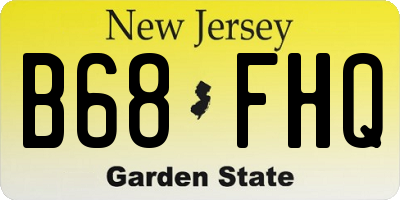 NJ license plate B68FHQ