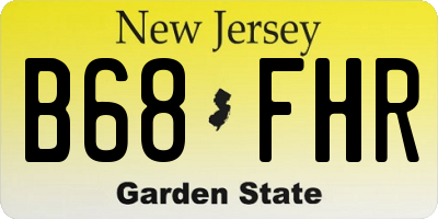 NJ license plate B68FHR