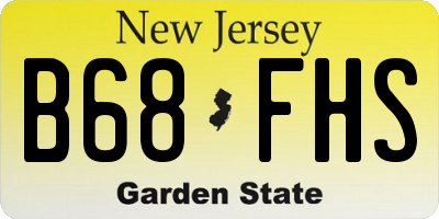 NJ license plate B68FHS