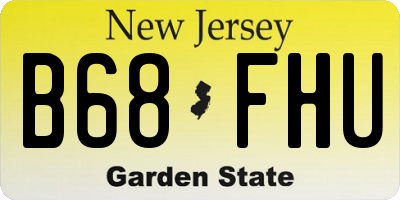 NJ license plate B68FHU