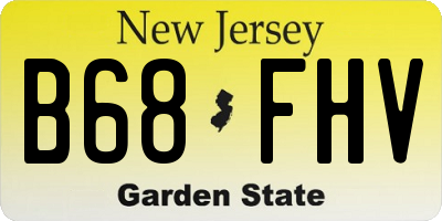 NJ license plate B68FHV