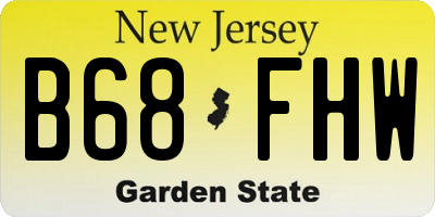 NJ license plate B68FHW
