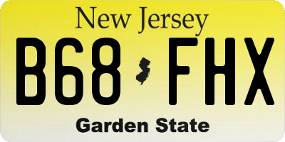 NJ license plate B68FHX