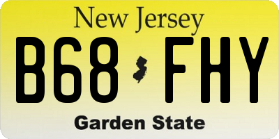 NJ license plate B68FHY