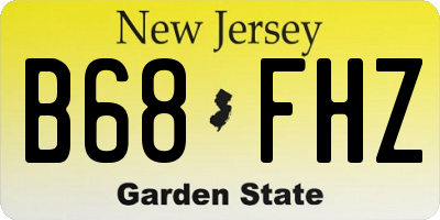 NJ license plate B68FHZ