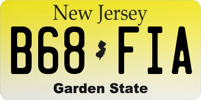 NJ license plate B68FIA