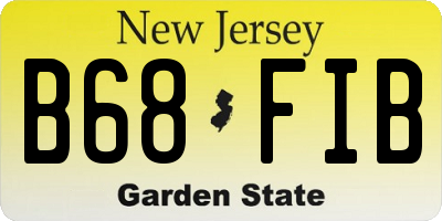 NJ license plate B68FIB