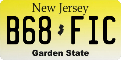 NJ license plate B68FIC