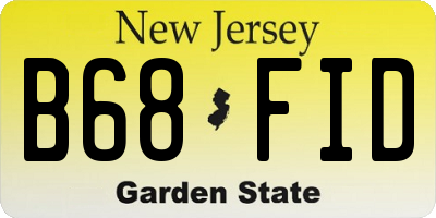 NJ license plate B68FID
