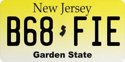 NJ license plate B68FIE