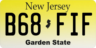 NJ license plate B68FIF