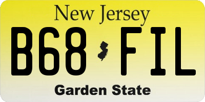 NJ license plate B68FIL