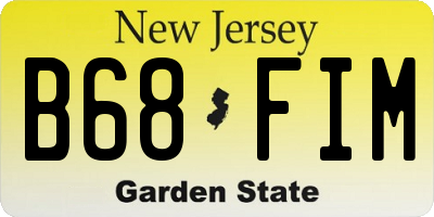 NJ license plate B68FIM