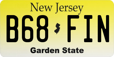 NJ license plate B68FIN