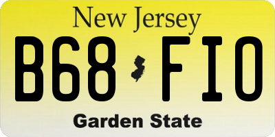 NJ license plate B68FIO