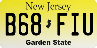 NJ license plate B68FIU