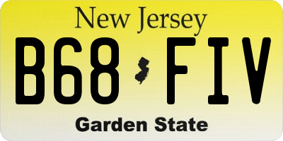 NJ license plate B68FIV