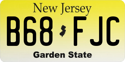 NJ license plate B68FJC