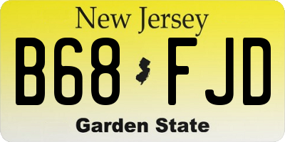 NJ license plate B68FJD