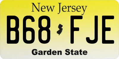 NJ license plate B68FJE