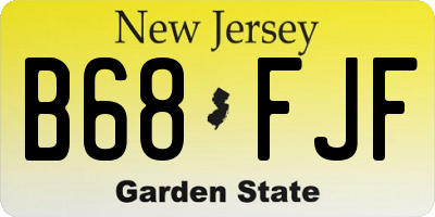 NJ license plate B68FJF