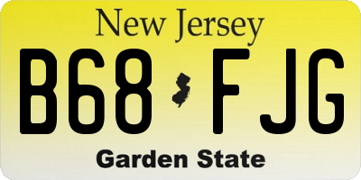 NJ license plate B68FJG