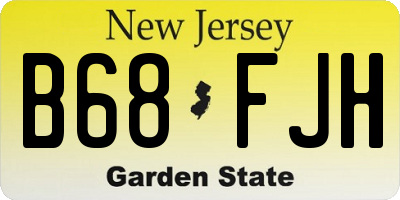NJ license plate B68FJH