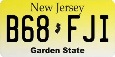 NJ license plate B68FJI