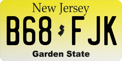 NJ license plate B68FJK